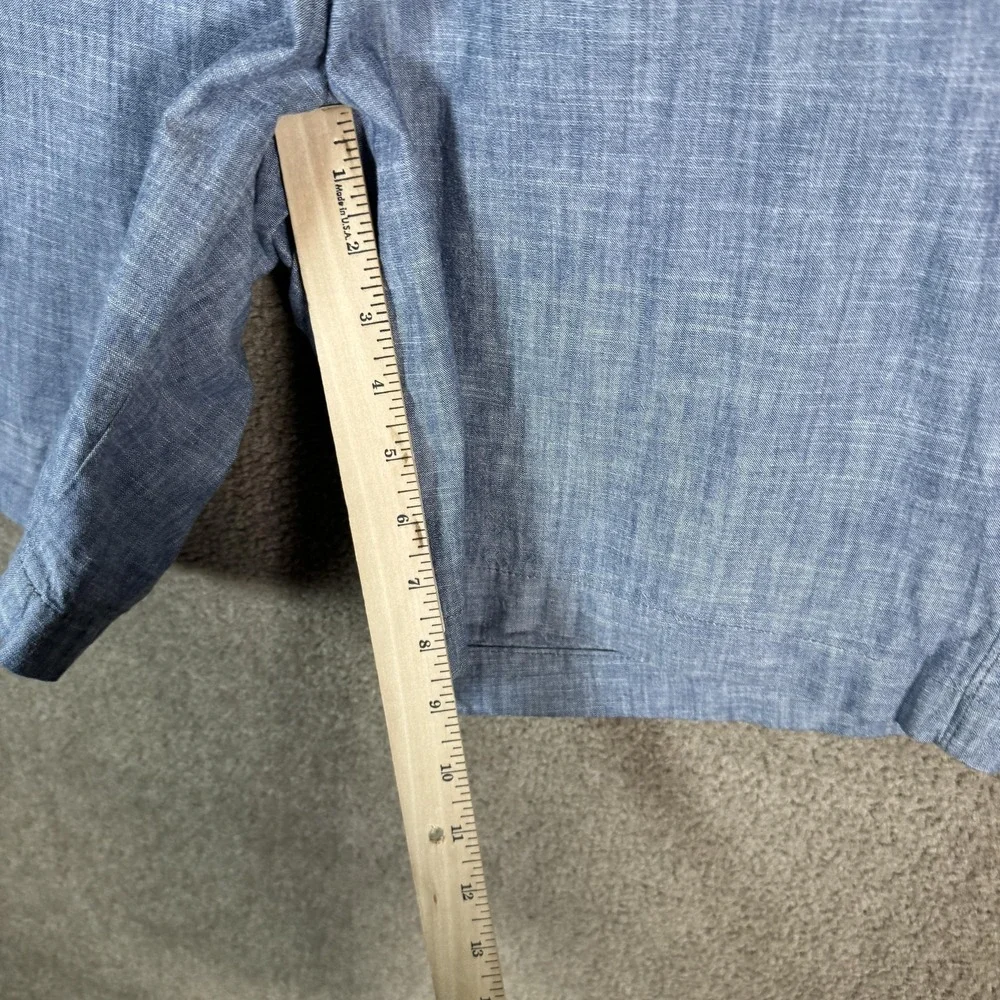 Banana Republic Shorts Mens 36 Blue 100% Cotton Chino Flat Front Casual Chambray